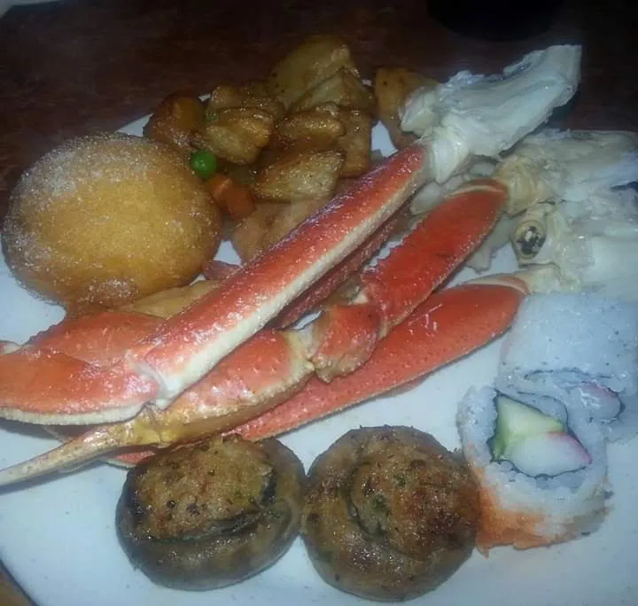 Crab Legs Stuffed Mushrooms Sushi & Fried Taters